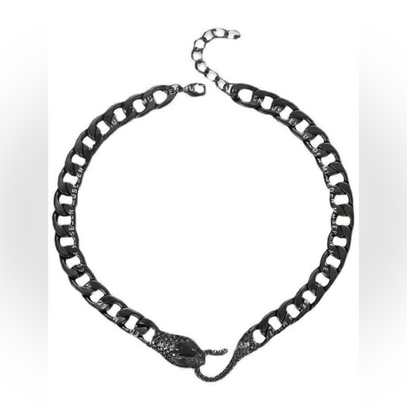 Vintage Gun Black Medusa Snake Necklace - Unique Clavicle Chain for Bold Style💎 - Picture 4 of 5